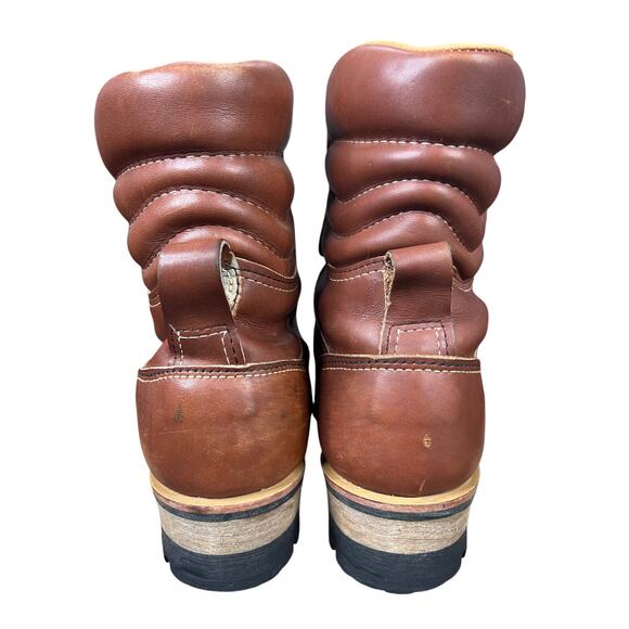 Vintage Carolina Men’s Brown Leather Logger Work Boots Size US 9